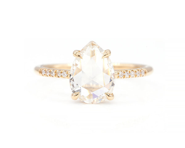 Everett Fine Jewelry 1.63-Carat Rose Cut Pear Diamond Ring