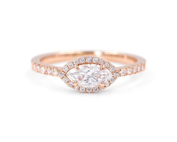 Everett Fine Jewelry East-West Marquise Diamond Halo Ring
