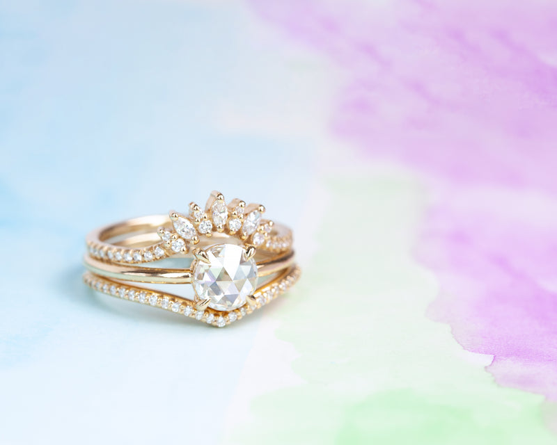 Petite Blossom Ring with Pavé (Ready to Ship)