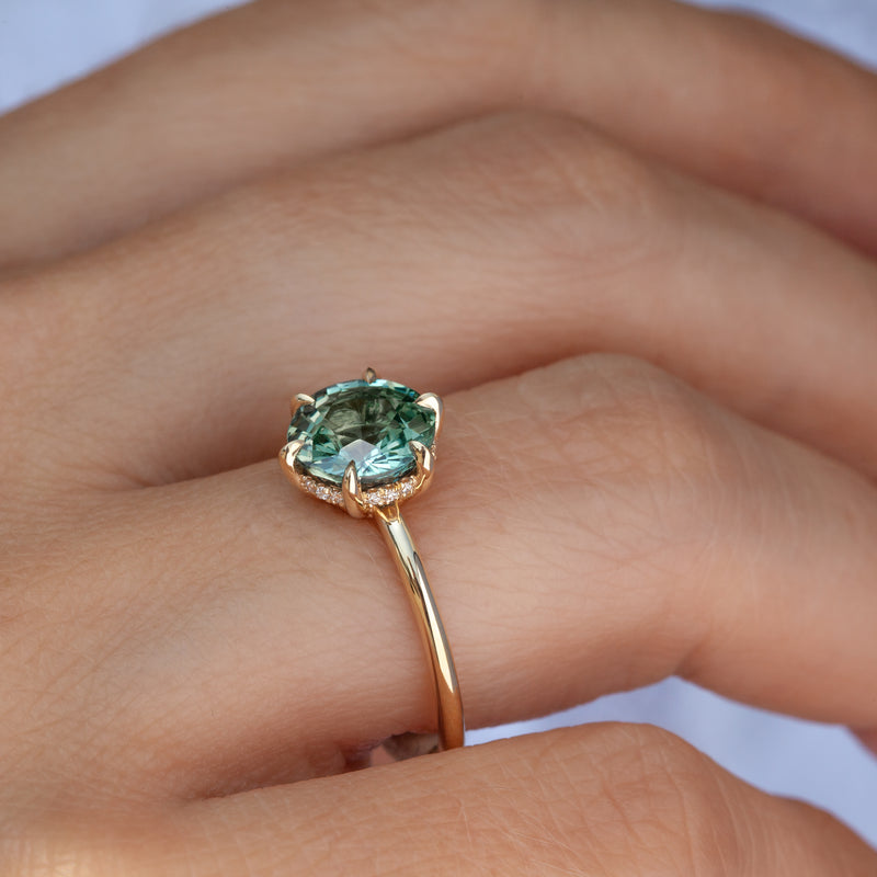 2.69-Carat Teal Sapphire Taylor Ring