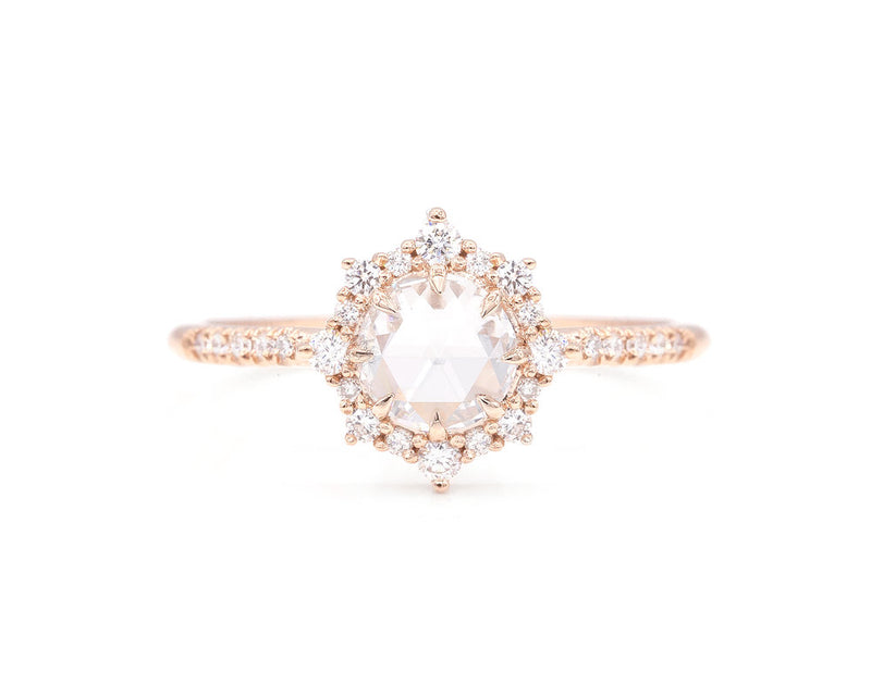 Everett Fine Jewelry Sienna Round Rose Cut Halo Ring