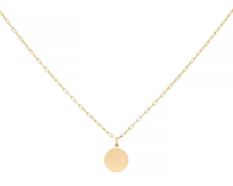 Small Engravable Circle Charm Necklace