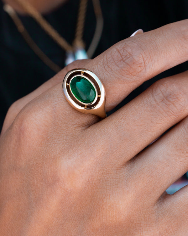 Emerald Virgil Ring (Ready to Ship Size 7.5)