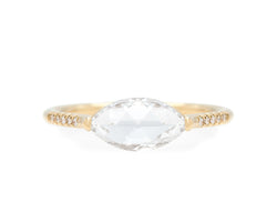 0.98-Carat Rose Cut Marquise Diamond Ring (Ready to Ship Size 7)