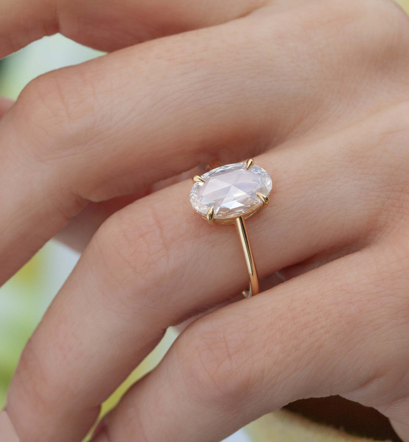 2 Carat Rose Cut Oval Solitaire (Ready to Ship)