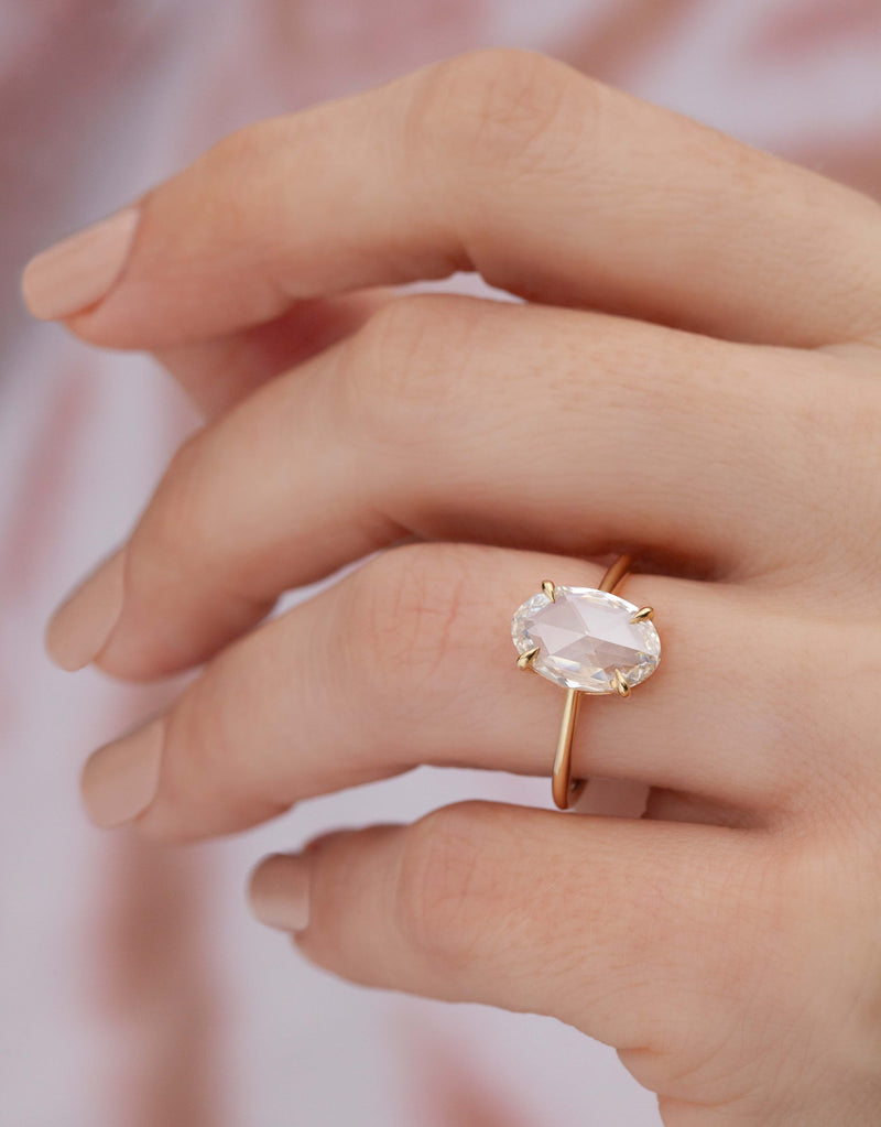 2 Carat Rose Cut Oval Solitaire (Ready to Ship)