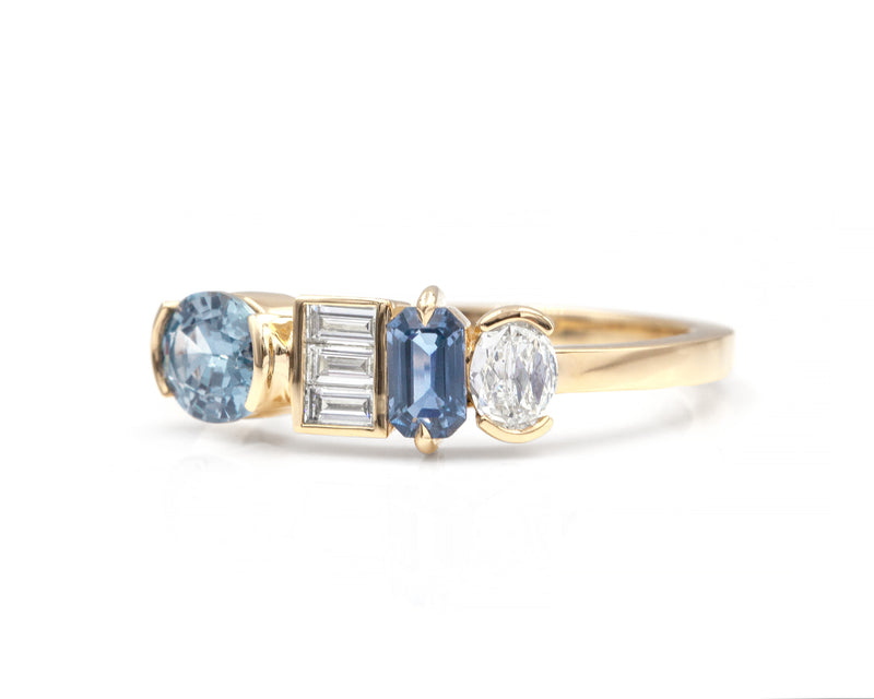 Cerulean Patchwork Ring