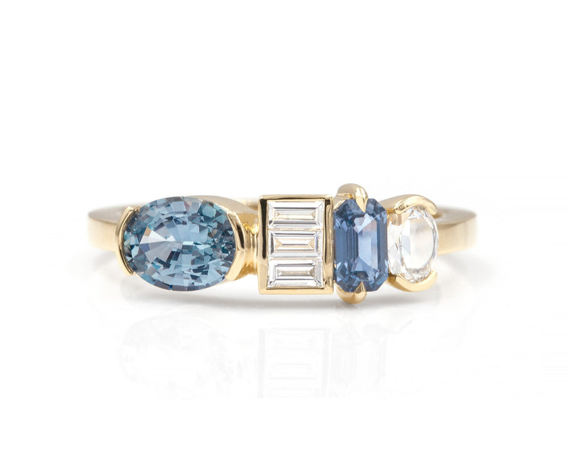 Cerulean Patchwork Ring
