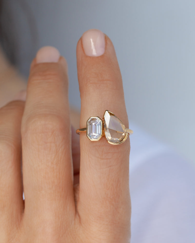 Rose Cut Diamond Toi et Moi Ring – Everett