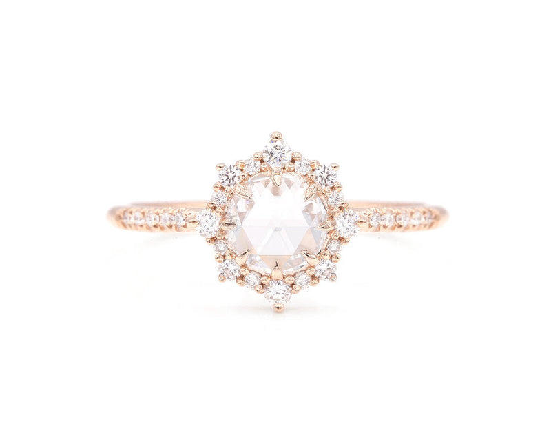 Everett Fine Jewelry Sienna Round Rose Cut Halo Ring