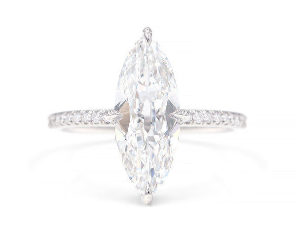 2.01-Carat Old Cut Marquise Diamond Ring