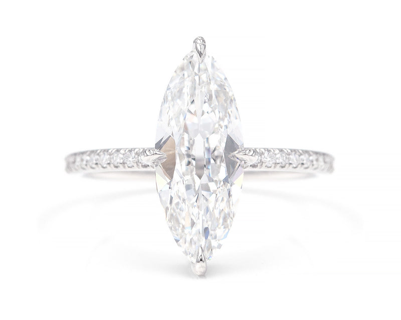 2.01-Carat Old Cut Marquise Diamond Ring