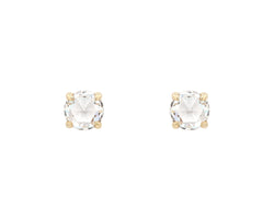 1 Carat Rose Cut Diamond Studs