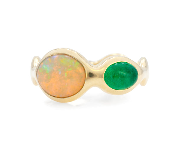 Emerald & Opal Elsewhere Ring (Ready to Ship Size 7)