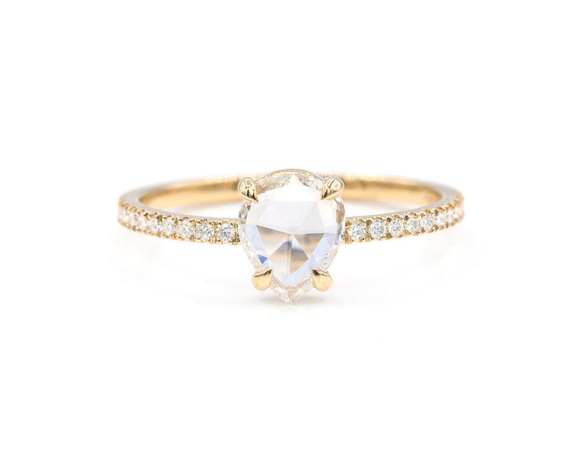 Everett Fine Jewelry 0.53-Carat Rose Cut Pear Diamond Solitaire