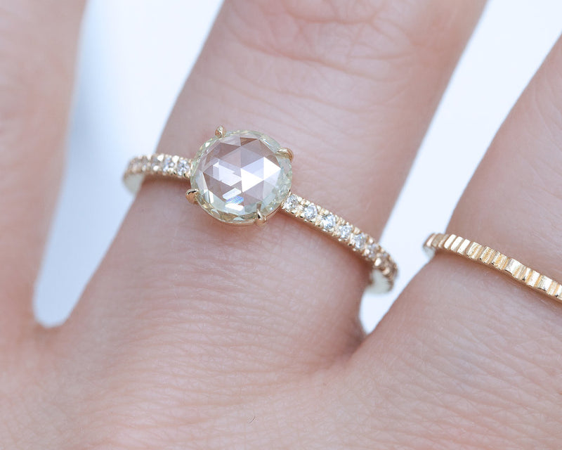 0.75-Carat Round Rose Cut Champagne Diamond Ring – Everett