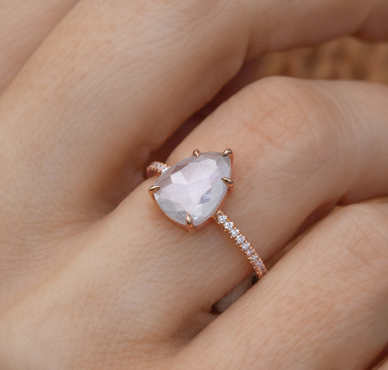 1.97-Carat Icy Grey Rose Cut Diamond Ring (Ready to Ship)