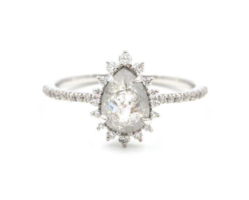 Everett Fine Jewelry Crux Teardrop Grey Diamond Ring