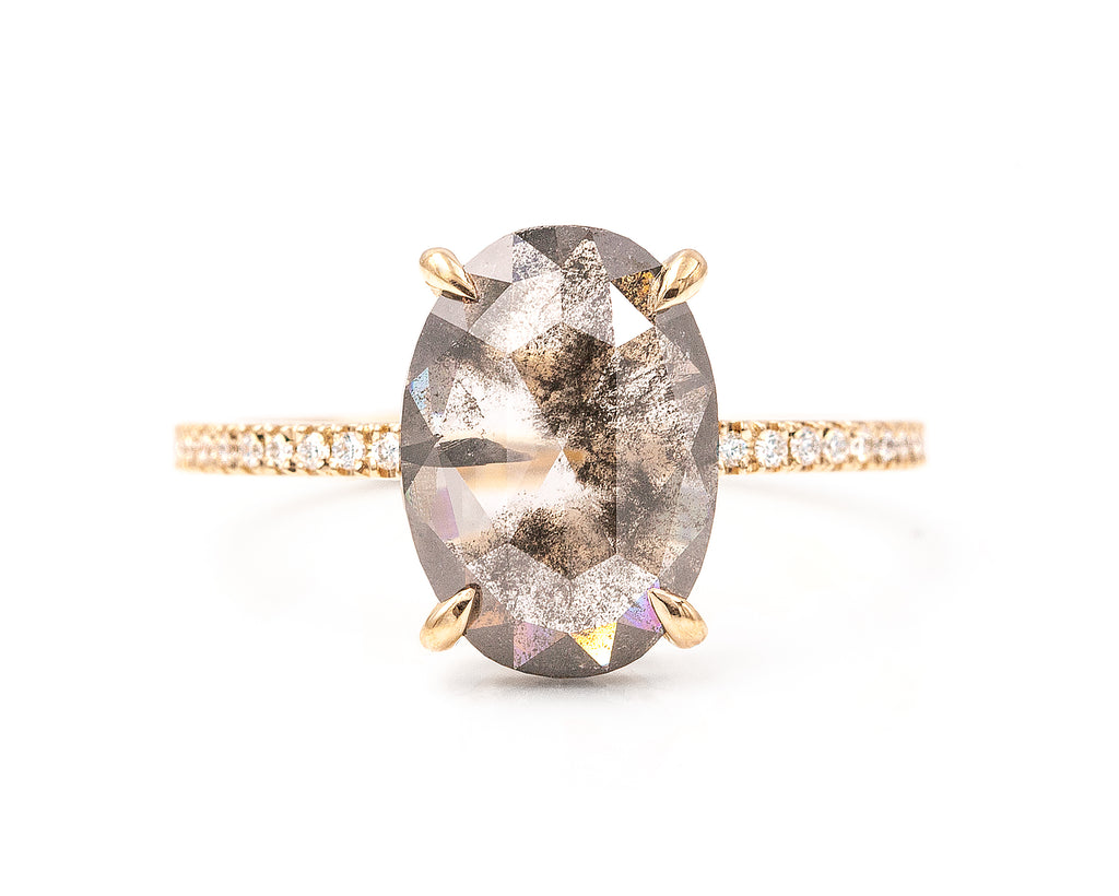 2.27 Carat Salt and Pepper Diamond Taylor Ring Everett