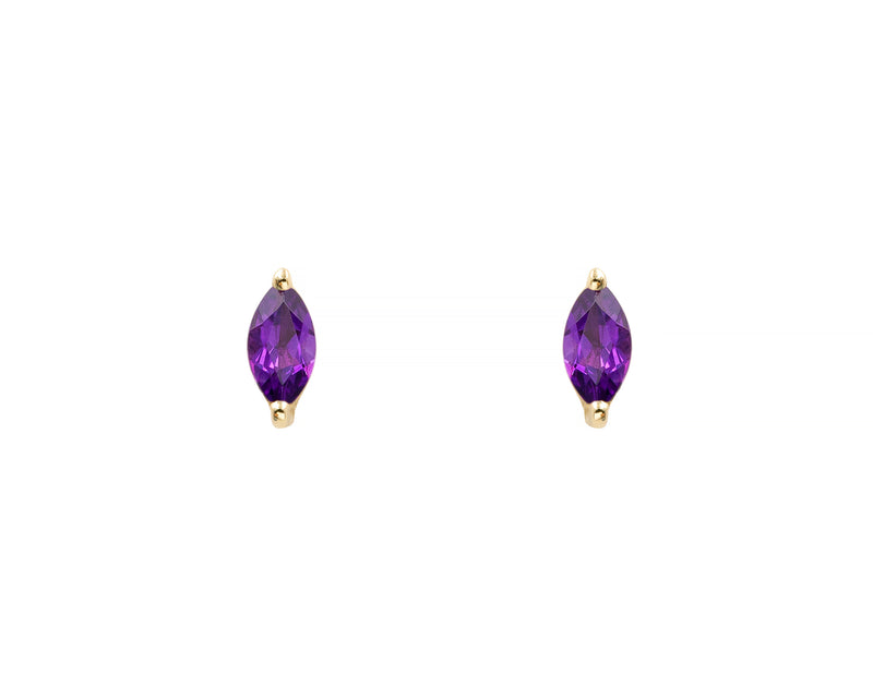 Amethyst Marquise Studs (Ready to Ship)