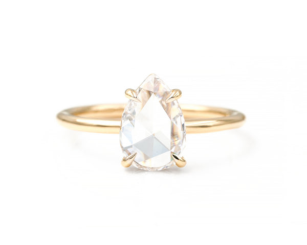 1.13-Carat Pear Rose Cut Diamond Solitaire