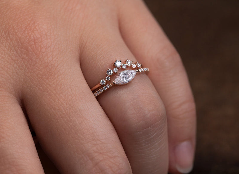 Marquise diamond ring set sideways Clearance