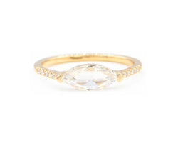 Everett Fine Jewelry 0.71-Carat Rose Cut Marquise Diamond Ring