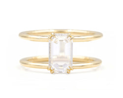 0.73-Carat Emerald Cut diamond clementine ring front