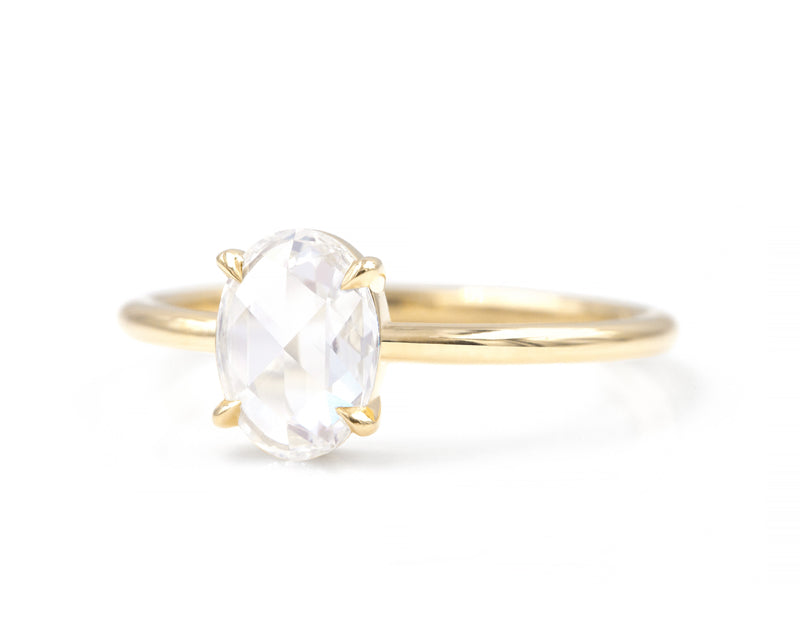 carat rose cut oval solitaire ring profile
