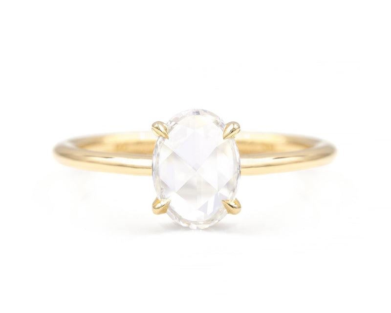 0.77-Carat Rose Cut Oval Solitaire (Ready to Ship)