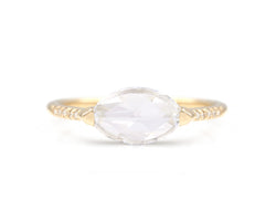 0.84-Carat Rose Cut Marquise Diamond Ring