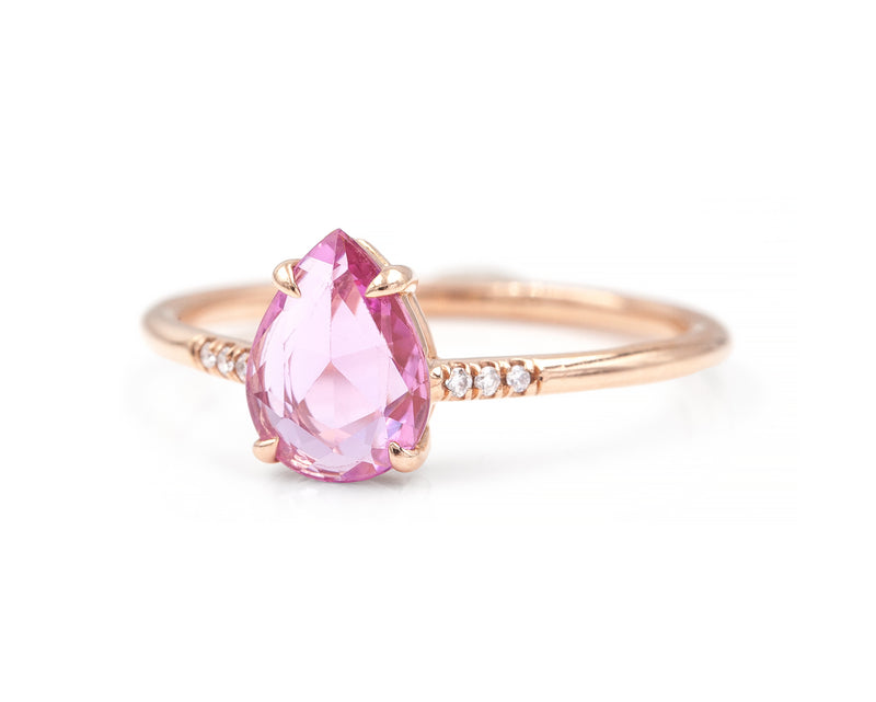 0.84-Carat Rose Cut Pink Sapphire Ring