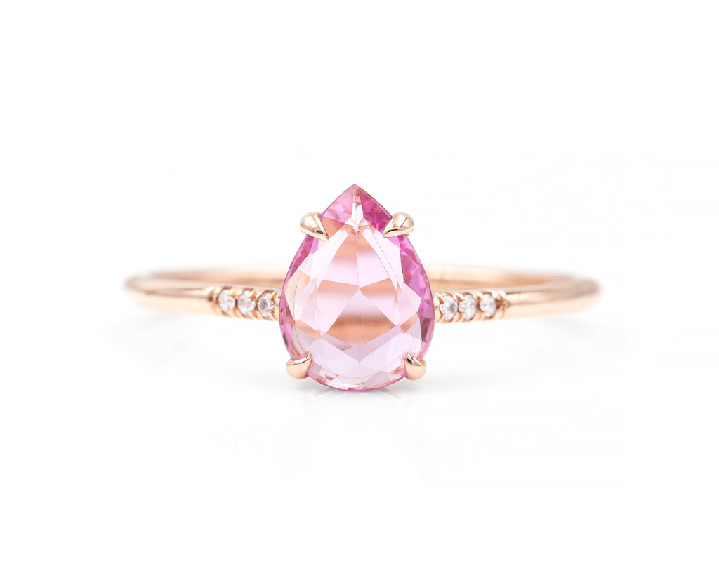 Pink sapphire outlet pear ring