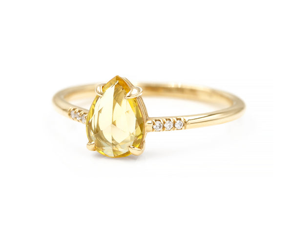 0.84-Carat Rose Cut Yellow Sapphire Ring