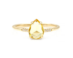 0.84-Carat Rose Cut Yellow Sapphire Ring