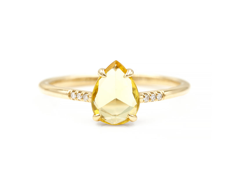 0.84-Carat Rose Cut Yellow Sapphire Ring (Ready to Ship)