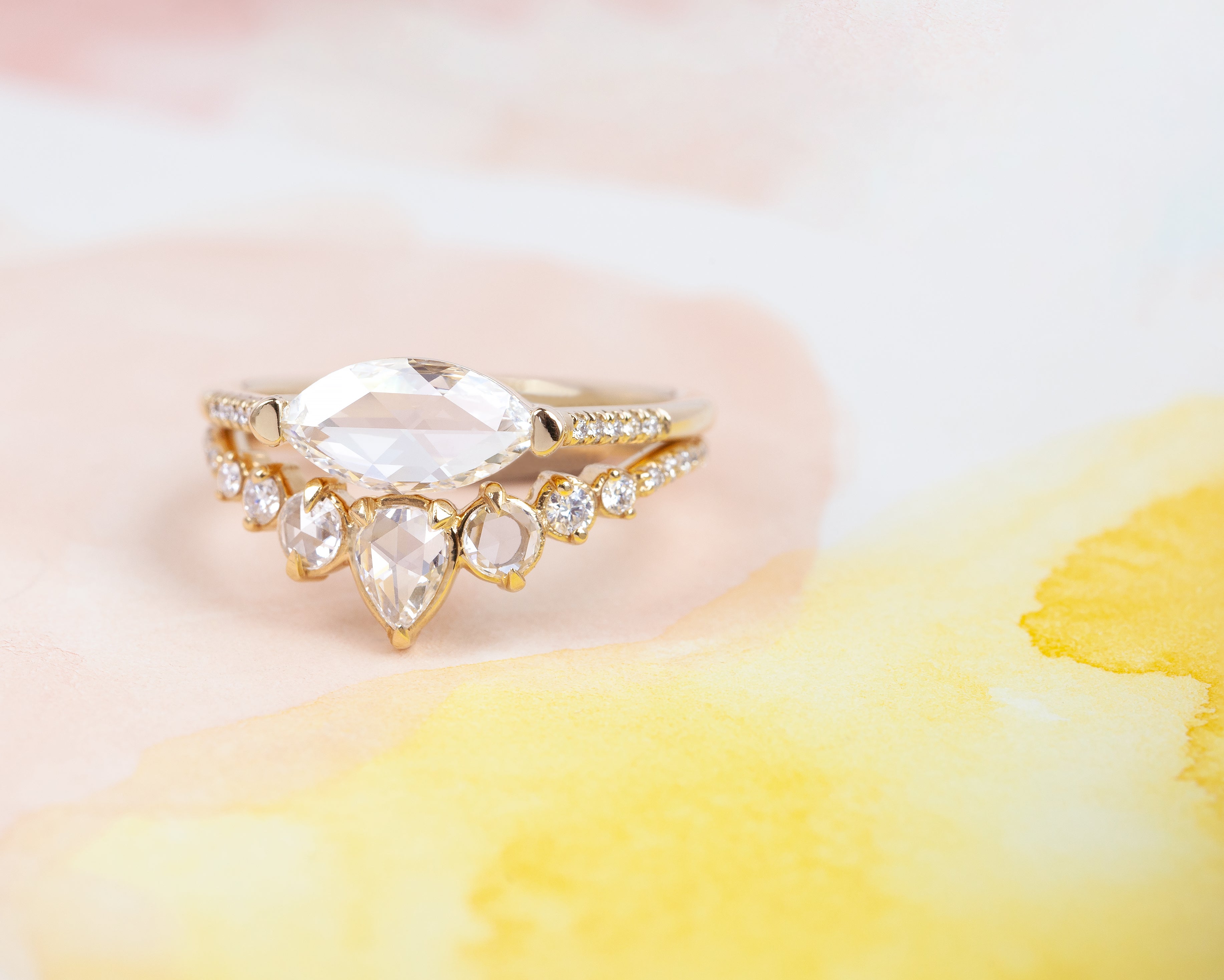 Oleander Ring Rose Cut Pear Ring With Ethically Sourced Diamonds