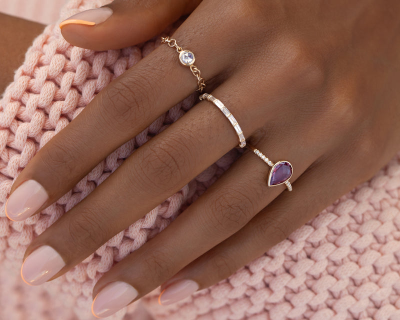 0.88-Carat Purplish-Pink Sapphire Ring