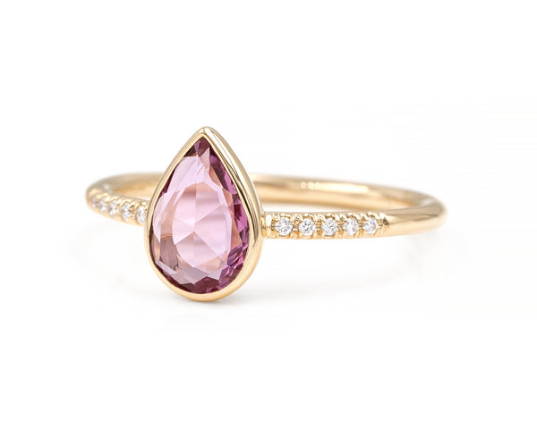 0.88-Carat Purplish-Pink Sapphire Ring