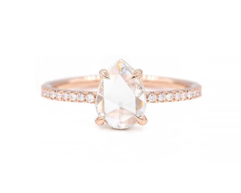 Everett Fine Jewelry 0.94-Carat Pear Rose Cut Diamond Ring