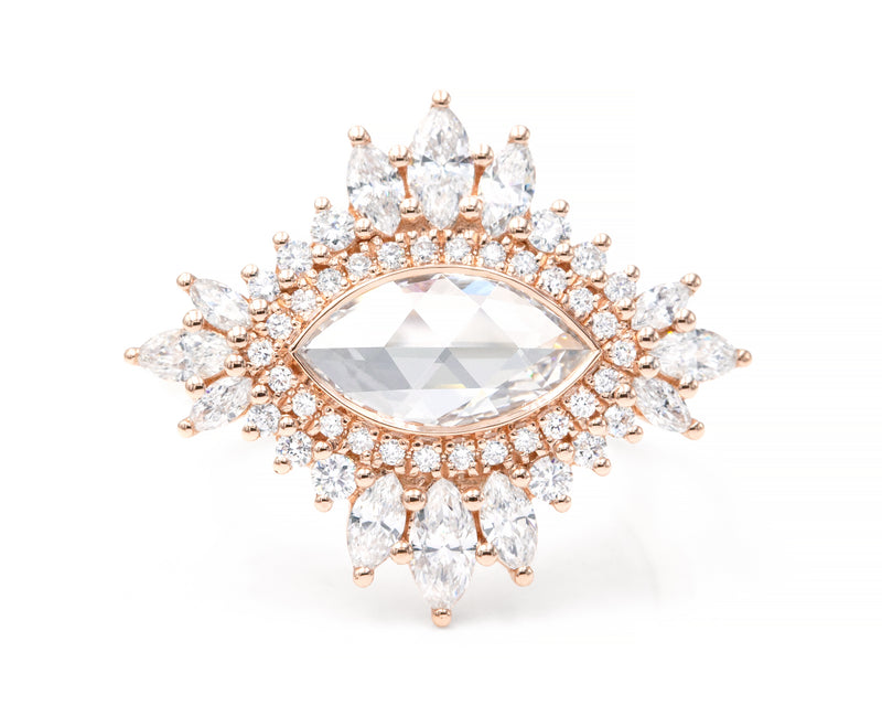 marquise diamond cluster ring