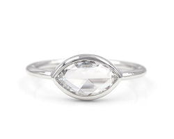 1.02-Carat Rose Cut East-West Marquise Diamond Ring