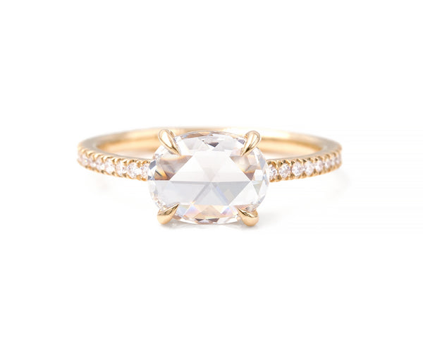 1.06-Carat Rose Cut Oval Diamond Ring