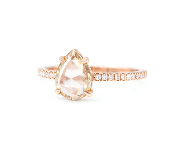 1.07-Carat Champagne Pear Diamond Ring