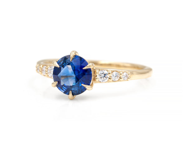 1.07-Carat Blue Sapphire Poppy Ring