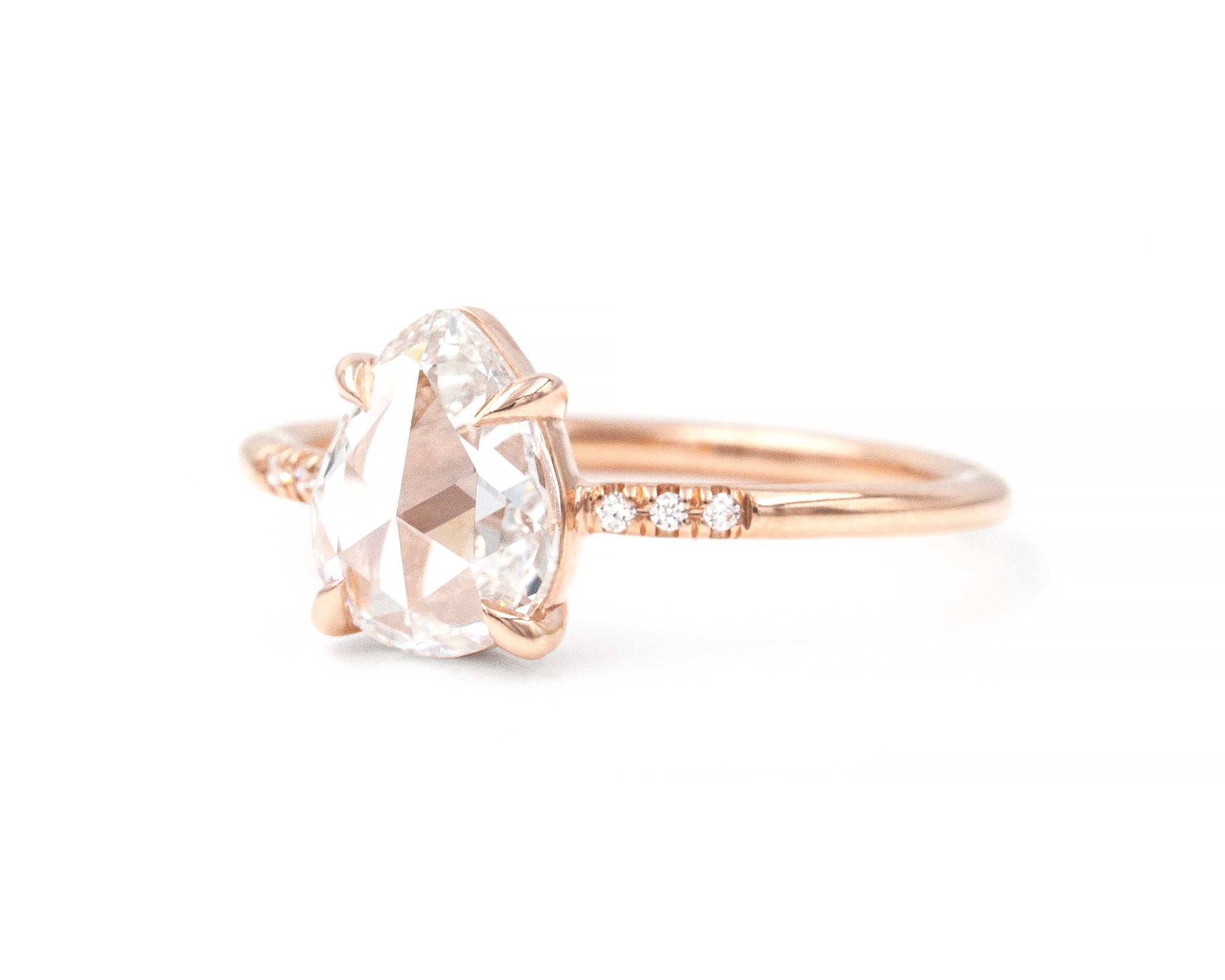 1.31-Carat Rose Cut Pear Diamond Ring – Everett