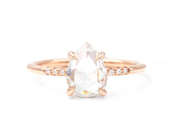 1.31-Carat Rose Cut Pear Diamond Ring
