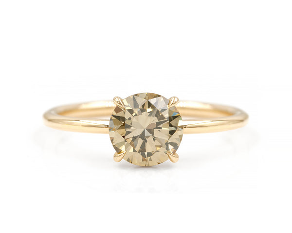 1.38-Carat Champagne Diamond Solitaire Ring