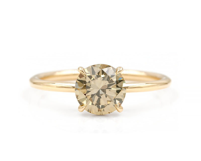 1.38-Carat Champagne Diamond Solitaire Ring