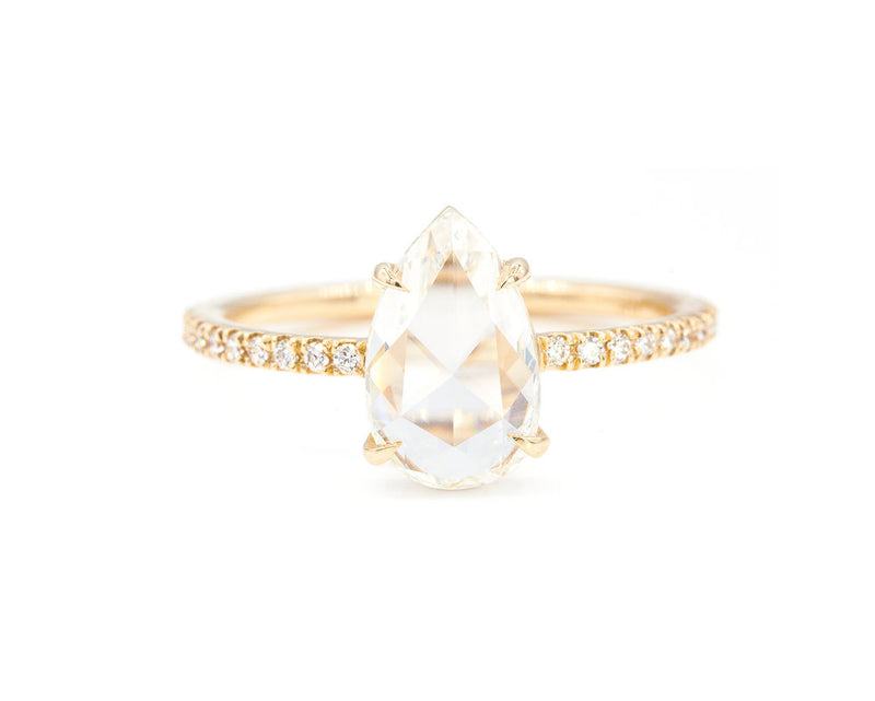 Everett Fine Jewelry 1.38-Carat Rose Cut Pear Diamond Solitaire